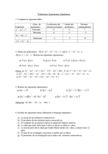 Polinomios y Expresiones Algebraicas: Ejercicios Resueltos