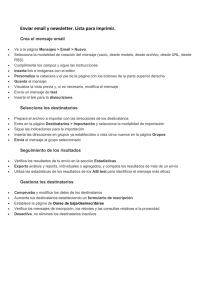 Enviar email y newsletter. Lista para imprimir