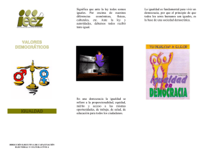 VALORES DEMOCRÁTICOS IGUALDAD
