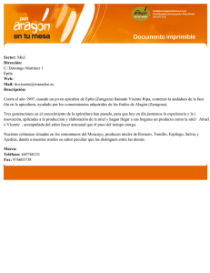 Sector: Miel Dirección - Pon Aragón en tu mesa