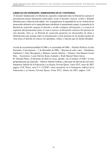 LIBERTAD DE EXPRESIÓN. DIMENSIONES DE SU CONTENIDO
