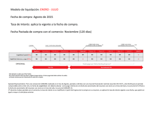 Modelo de liquidación: ENERO - JULIO Fecha de compra: Agosto