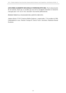 ADULTERIO, ELEMENTO ESCANDALO CONFIGURATIVO DEL