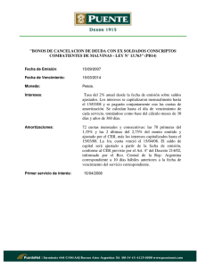 1 "BONOS DE CANCELACION DE DEUDA CON EX SOLDADOS