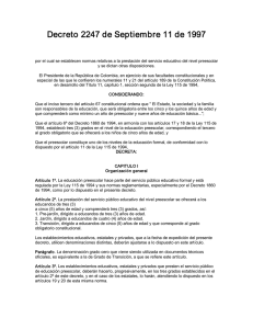 Decreto Preescolar Colombia 1997