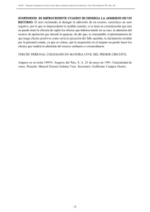 SUSPENSION. ES IMPROCEDENTE CUANDO SE DENIEGA LA