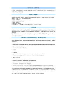 Fondos de Garantía - Ministerio de Turismo