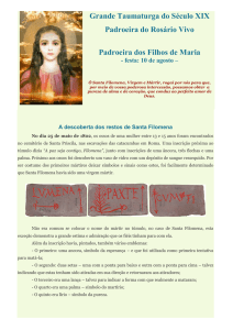 Grande Taumaturga do Século XIX Padroeira do Rosário Vivo