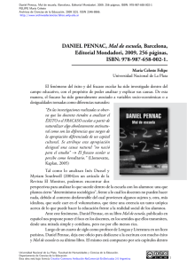 Daniel Pennac, Mal de escuela, Barcelona, Editorial Mondadori