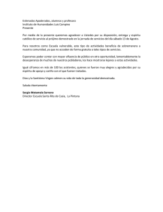 lea carta de agradecimiento enviada por director de la escuela