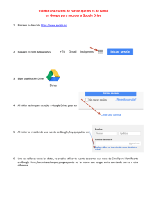Validación de una cuenta de correo distinta de Gmail en Google Drive