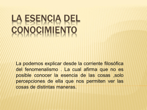 La Esencia del Conocimiento: Fenomenalismo y Filosofía