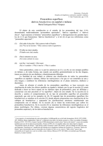 Pronombres superfluos dativos benefactivos en español e italiano