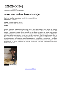 mozo de cuadras busca trabajo