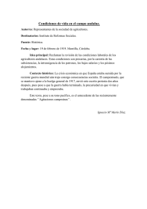 Condiciones de vida en el campo andaluz, 1919