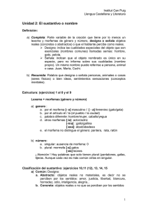 El sustantivo a nombre