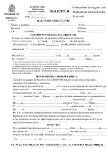 Solicitud de Certificaciones del Registro Civil