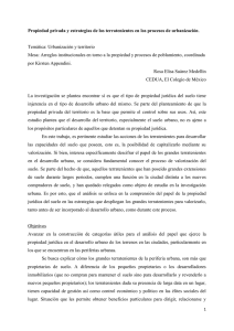 Propiedad privada y estrategias de los terratenientes en los