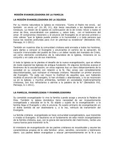 MISIÓN EVANGELIZADORA DE LA FAMILIA LA