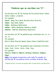 Palabras que se escriben con “h”(1)