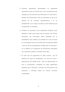 5. Construir argumentos demostrables es igualmente importante ya