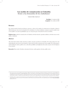 Los medios de comunicación en colombia frente a las