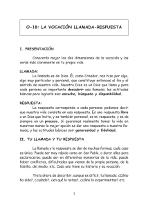 O-18: LA VOCACIÓN LLAMADA