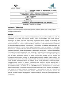 Hydraulic Facilities and Machines-Degree in Mechanical Engineering