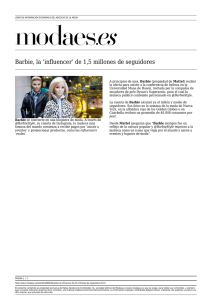 Barbie, la `influencer` de 1,5 millones de seguidores