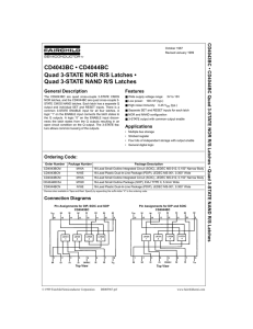 CD4043BC • CD4044BC Quad 3-STATE NOR R/S Latches • Quad 3