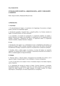 CIVILIZACIÓN EGIPCIA: ARQUEOLOGÍA, ARTE Y RELIGIÓN
