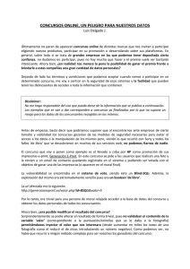 concursos online, un peligro para nuestros datos