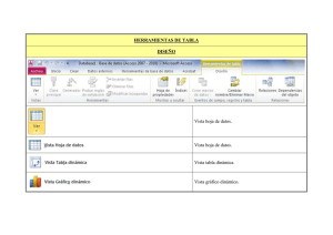 HERRAMIENTAS DE TABLA DISEÑO Vista hoja de datos. Vista