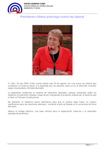 Presidenta chilena promulga nueva ley laboral