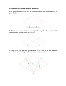Procedimiento para construir una elipse en isometría. 1.
