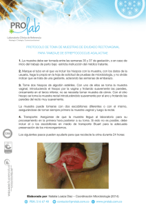 Toma de muestras de exudado rectovaginal para tamizaje de