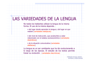 Las variedades de la lengua