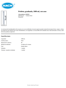 Probeta, graduada, 1000 ml, con asas