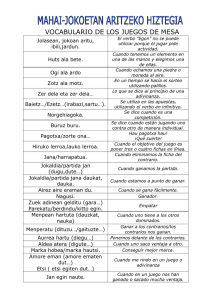 vocabulario de los juegos de mesa