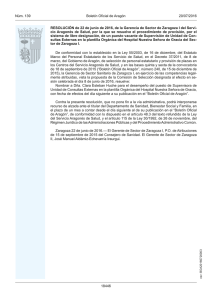 RESOLUCIÓN de 22 de junio de 2016, de la Gerencia de Sector de