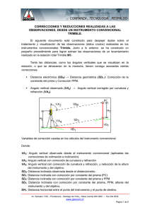 Reducciones y correcciones de instrumentos convencionales