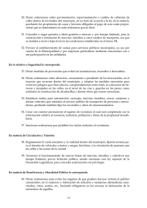 30. Dictar ordenanzas sobre pavimentación, repavimentación o