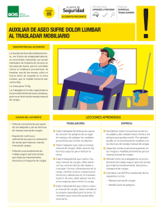 auxiliar de aseo sufre dolor lumbar al trasladar