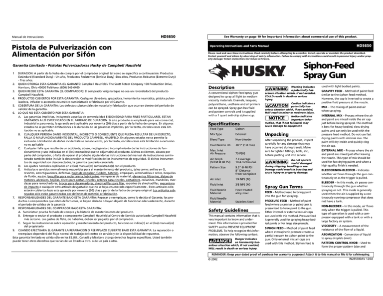 SiphonFeed Spray Gun