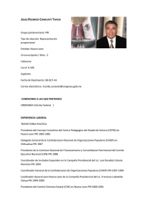 JESUS RICARDO CANAVATI TAFICH Grupo parlamentario: PRI