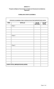 item detalle valor unitario valor total costo total (impuestos incluidos)