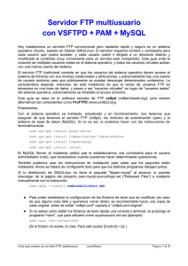 Servidor FTP multiusuario con VSFTPD + PAM + MySQL