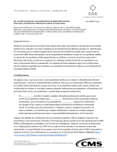 Autenticacion de los Expedientes de Medicare - Puntos para
