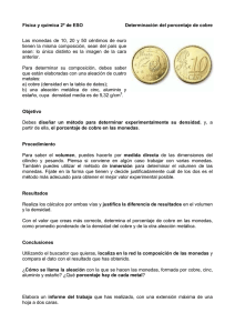 Determinación del porcentaje de cobre en las monedas de 10