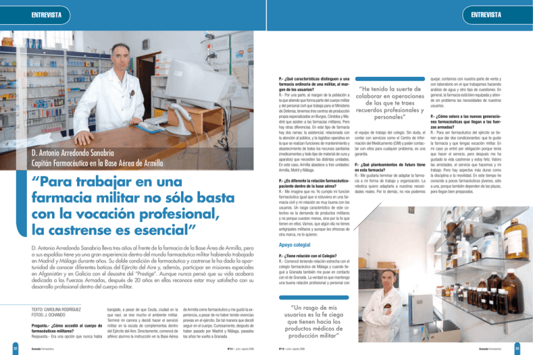  Para Trabajar En Una Farmacia Militar No S lo Basta Con La Vocaci n